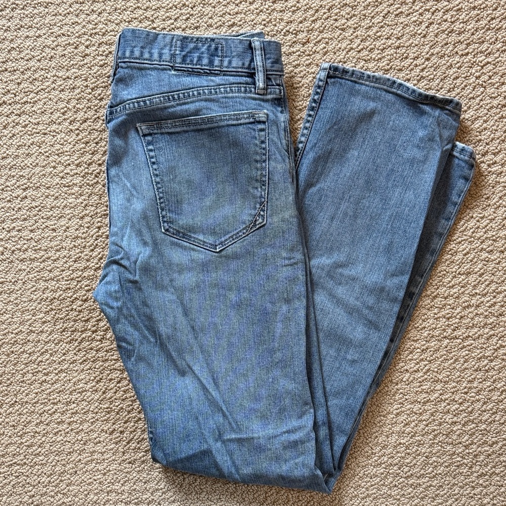 Banana Republic Men's Straight Jeans — Light Blue Denim